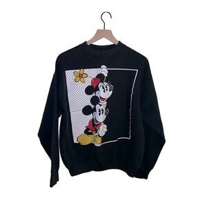 VNTG DISNEY Minnie and Mickey screenprint crewneck M